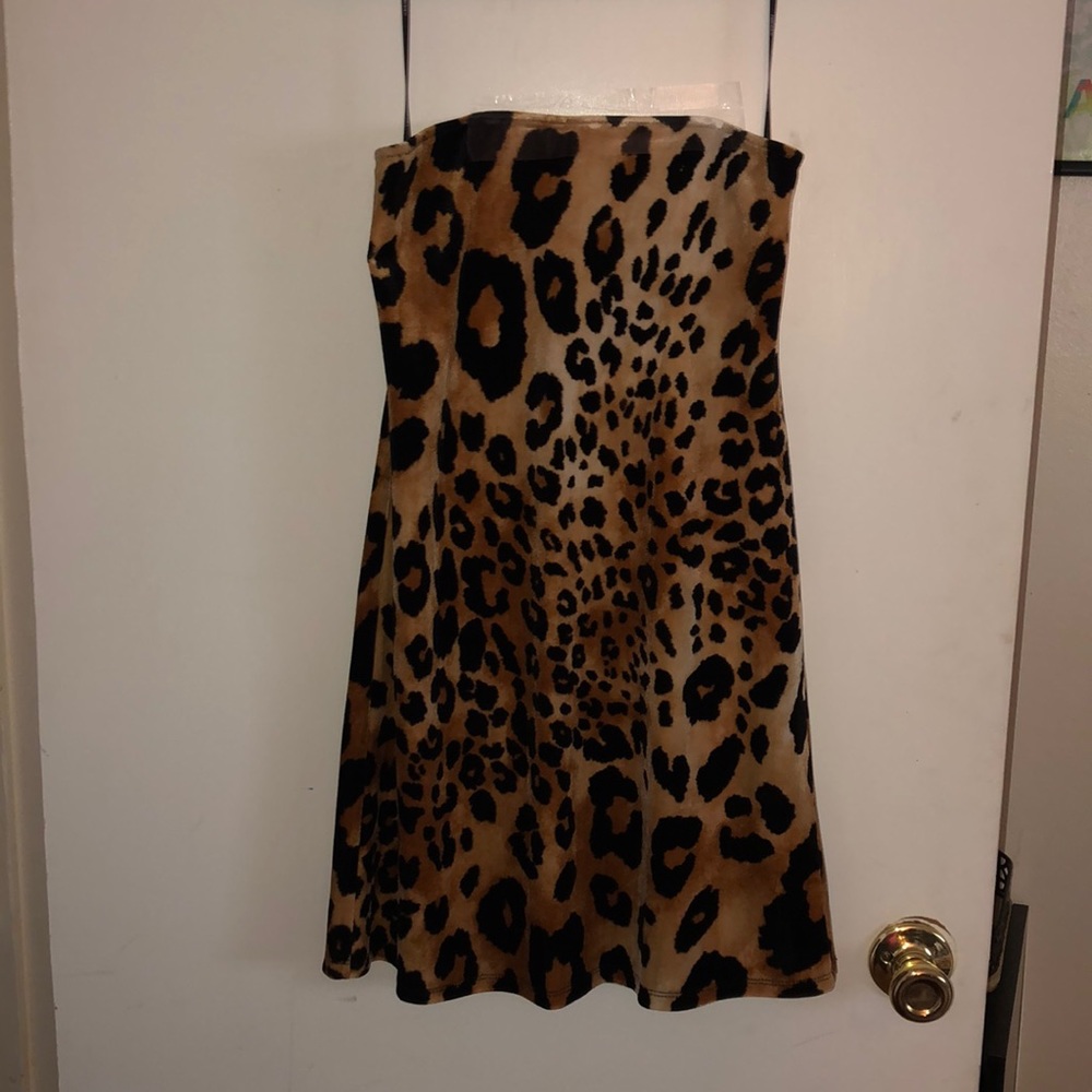 NWOT beautiful velvet leopard mini dress